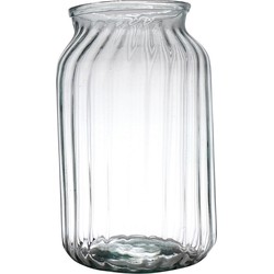 Hakbijl Glass Bloemenvaas Organic - transparant - eco glas - D18 x H30 cm - Melkbus vaas - Vazen