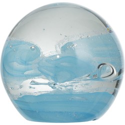  J-Line Papiergewicht Glas Bol Cycloon Blauw - Small