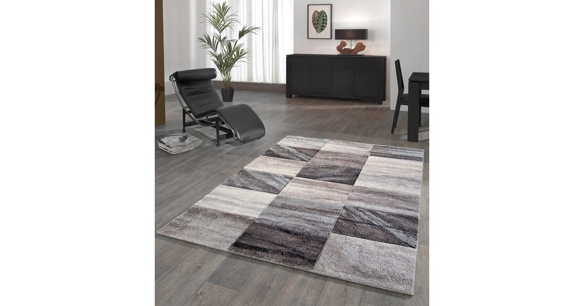 Flycarpets Vernazza Vloerkleed - 80x150cm - Geblokt - Beige/Grijs