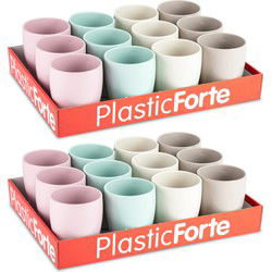 Plasticforte Bekers - 24x - kunststof - gekleurd - 300ml - onbreekbaar - Drinkbekers