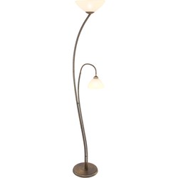 Bronzen elegante klassieke vloerlamp met glas Steinhauer Capri Brons