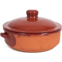 Stenen ovenschaal/braadpan met deksel Salamanca 24 cm - 4 liter - Braadpannen