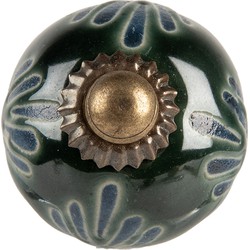 Clayre & Eef Deurknop Ø 3x3 cm Groen Keramiek