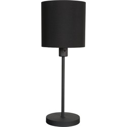 Mexlite - tafellamp - Noor - zwart - linnen metaal - Ø 20cm - E27 - 1563ZW