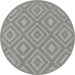 Binnen & Buitenkleed - Vloerkleed Livotta Geo - Grijs - 80x150 cm