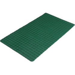 Urban Living Badkamer/douche anti slip mat - rubber - voor op de vloer - donkergroen - 39 x 69 cm - Badmatjes