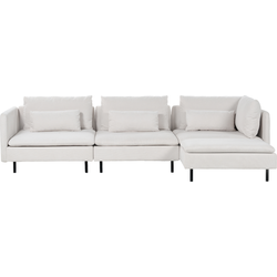 EGERIS - Hoekbank modulair - Lichtbeige - Linkszijdig - Corduroy