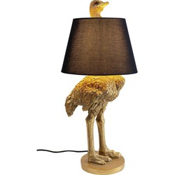 Kare Design Struisvogel Vloerlamp En Tafellamp - Hoogte 66,5 Cm - Goudkleurig