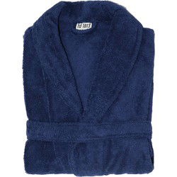Twentse Damast Badjas Alexis Marineblauw - S/M