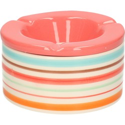 Stormasbak - keramiek - zalm roze/multi-kleur - D12 cm - asbak - Asbakken