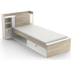 Bed van 90x190/200 cm met 1 lade en 1 vak - L124,5 cm