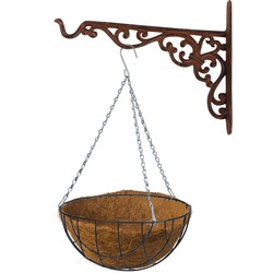 Hanging basket 25 cm met metalen muurhaak en kokos inlegvel - Plantenbakken