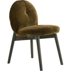 Light&living Eetkamerstoel 59x50x83 cm SINOSA velvet olijf grn+hout d brn