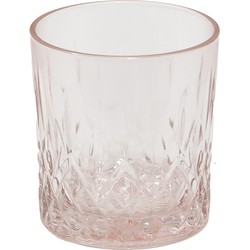 Clayre & Eef Waterglas Ø 8*9 cm / 300 ml Roze Glas Rond Drinkbeker Drinkglas