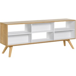 Buffet Open Tweezijdig Decor Eiken en Wit L179,5cm - Natuur