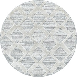 Sofia Modern Crème/Grijs Rond vloerkleed - - 160 X 160 CM