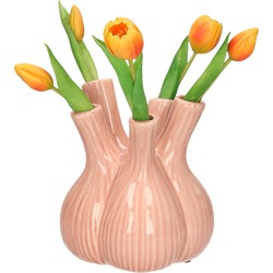 Dijk Natural Collections vaas Gouda - tulpenvaas - lichtroze - D17 x H20 cm - Vazen