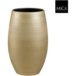 Mica Decorations Bloempot Porto - 31x31x50 cm - Terracotta - Goud,Metallic