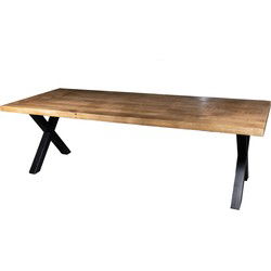 Eettafel Rechthoek 160cm - Naturel Mangohout - X-poot