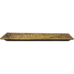 Dienblad metaal l38b13,5h3,5 cm goud