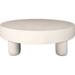 Salontafel Rond - Wit Marmer Composiet - 110x110x35cm - Bulky Stone