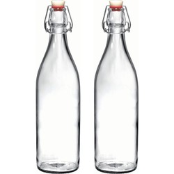 Bormioli Rocco beugelfles/waterfles - 8x - 1000 ml - transparant - Weckpotten
