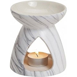 Geurbrander - porselein - wit marmer - 10 x 11 cm - oliebrander - Geurbranders