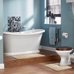 Badmat Set WC Mat - Badkamer, Douchemat, Toiletmat - Machinewasbar Antislip Hoogpolig Badkleed POPPY - Beige - 80x50 cm/50x40 cm 