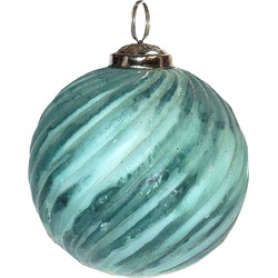 Clayre & Eef Kerstbal  Ø 7 cm Groen Glas Kerstdecoratie