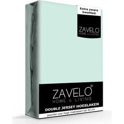 Zavelo Double Jersey Hoeslaken Pastel Blauw-1-persoons (90x220 cm)