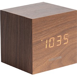Karlsson - Wekker Mini Cube - Donker hout