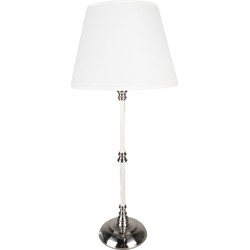 Clayre & Eef Tafellamp Wit Zilverkleurig IJzer