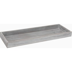 Kaarsenplateau - grey wash - hout - 14x40 cm - rechthoekig - Dienbladen