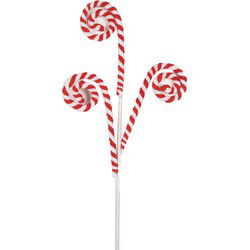 Clayre & Eef Kerstdecoratie Zuurstok 66 cm Rood Kunststof