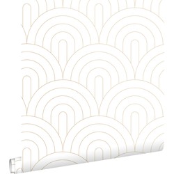 ESTAhome behang art deco bogen wit en goud - 0,53 x 10,05 m - 139215