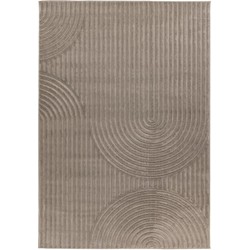 Viva Indoor & Outdoor - Laagpolig Japandi Buitenkleed - Effen - Vloerkleed Grijs- 120x170 CM
