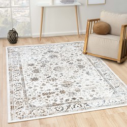 Minye Modern Crème / Beige / Grijs vloerkleed - Designer - 140 X 200 CM