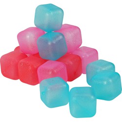 54x Plastic herbruikbare ijsklontjes/ijsblokjes gekleurd - IJsblokjesvormen