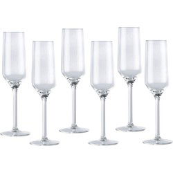 Luxury houseware Champagneglazen - 24x - glas - 220 ml - Champagneglazen