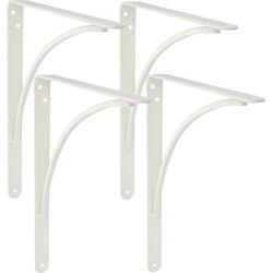 AMIG Plankdrager/steun - 4x - metaal - wit - H250 x B200 mm - Plankdragers