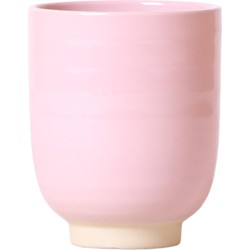 Kolibri Home | Glazed bloempot - Roze keramieken sierpot met glans - Ø9cm