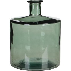 Mica Decorations Guan Fles Vaas - H26 x Ø21 cm - Gerecycled Glas - Groen