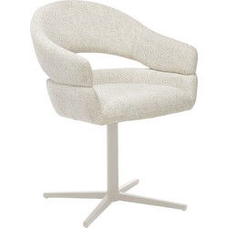 Eetkamerstoel Beige Stof - Draaibaar - 60x58x87cm - Dover - Set van 2