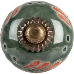 Clayre & Eef Deurknop Ø 3x3 cm Groen Keramiek