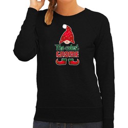 Bellatio Decorations foute kersttrui/sweater dames - Schattigste gnoom - zwart - Kerst kabouter XL - kerst truien