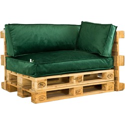 2L Home & Garden Palletkussen Velvet Donkergroen - 60 x 40cm