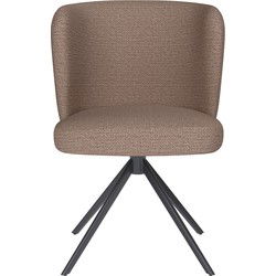 Eetkamerstoel Stan Taupe Metalen Swivel - Giga Meubel