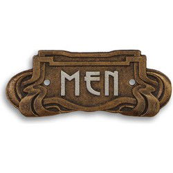 Gietijzeren art nouveau "mannen" plaquette