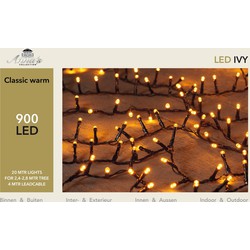 Led classic ivy 900l/20m 4m aanloopsnoer zwart/ip44 Anna's collection