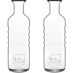 2x Glazen water of sap karaffen 750 ml Optima - Karaffen